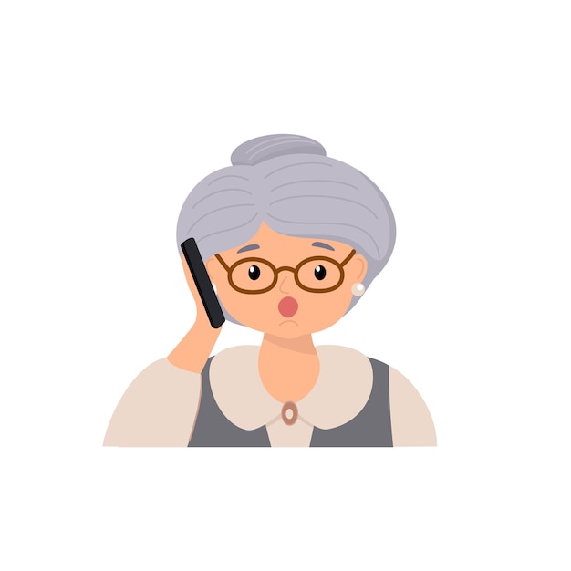 Vector vector illustration of grandmother