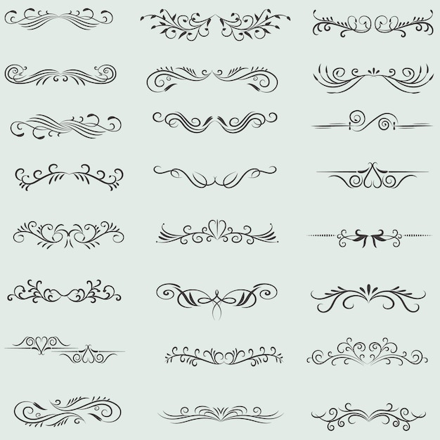 Vector illustration graphic elements for design Swirl elements decorative illustration