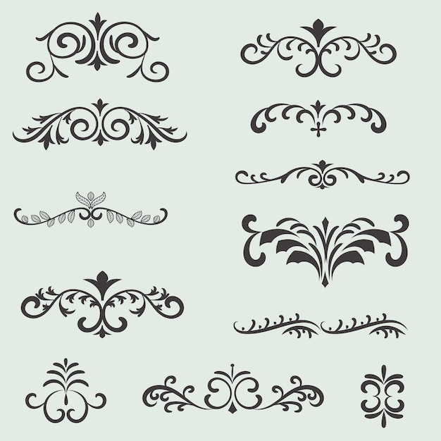 Vector illustration graphic elements for design Swirl elements decorative illustration