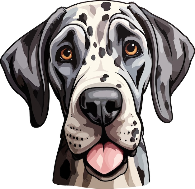 vector illustration great dane dog cartoon style