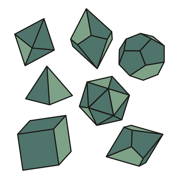 Vector vector illustration in green color of dice