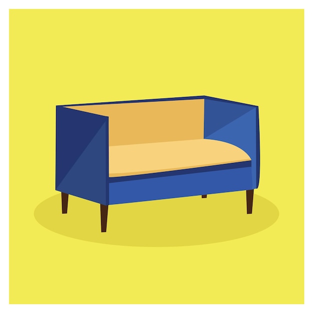 Vettore illustrazione vettoriale di un comodo divano o divano dal design moderno di colore grigio