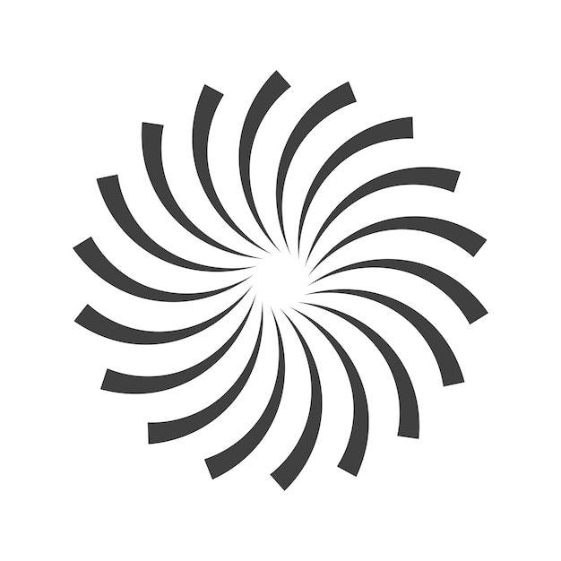 Vector illustration of grey motion swirl circle. Spiral vortex design.