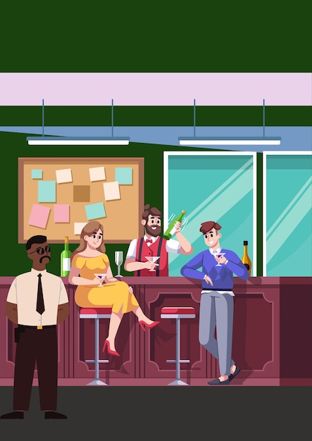 ガード・カーネルと2人のっ払いのイラスト