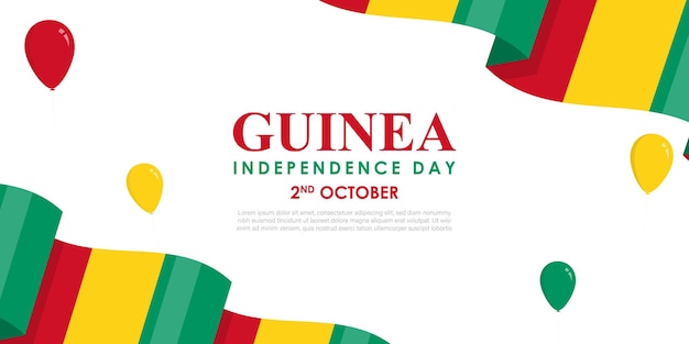 Vector illustration of Guinea Independence Day social media feed template