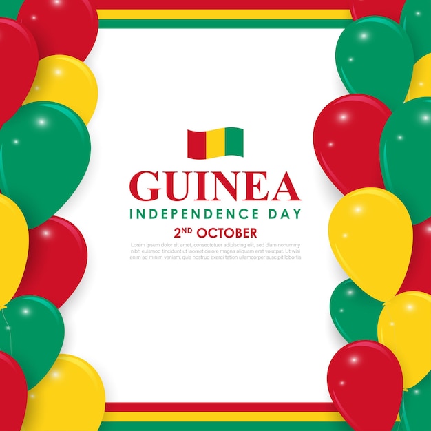 Vector illustration of Guinea Independence Day social media feed template