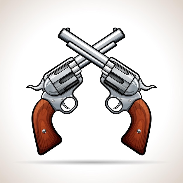 Vector vector illustration of gun design on white background