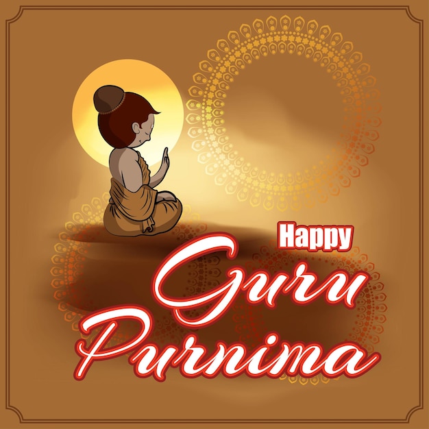 Vettore illustrazione vettoriale per il saluto del festival guru purnima