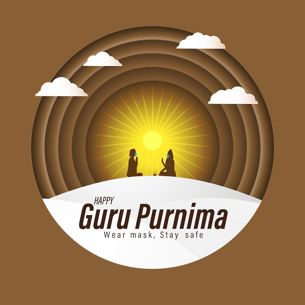 Vector illustration for Guru Purnima festival greeting