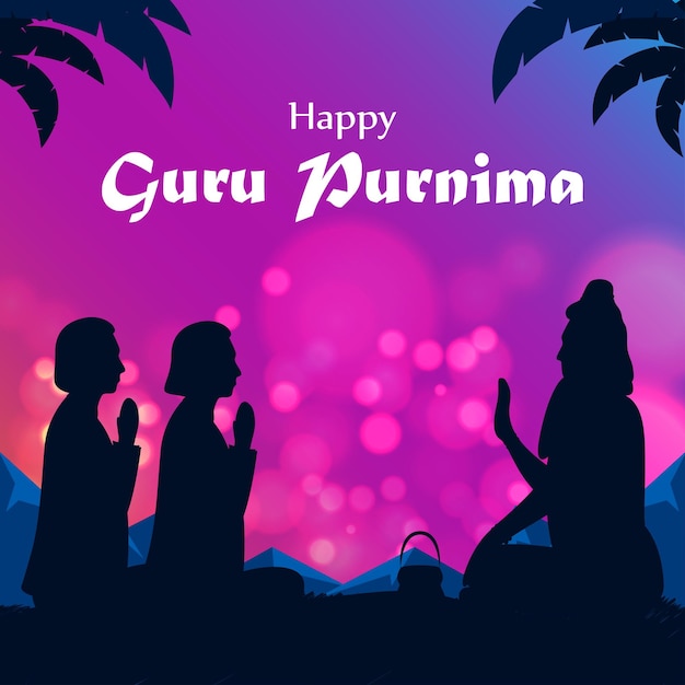 Vector illustration for Guru Purnima festival greeting