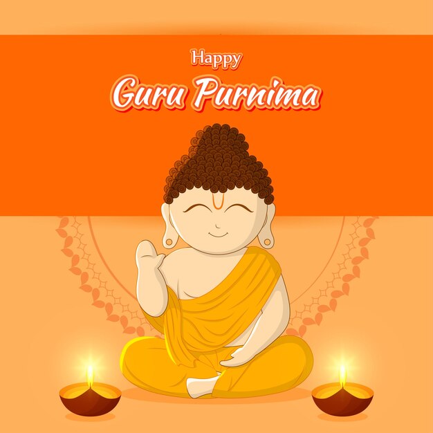 Vector illustration for Guru Purnima festival greeting