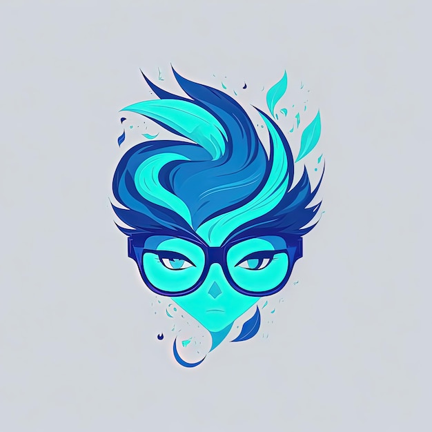 vector illustration Hair and glasses logo design