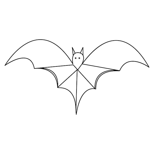 Vector illustration of Halloween bat continuous one line art drawing minimalist design