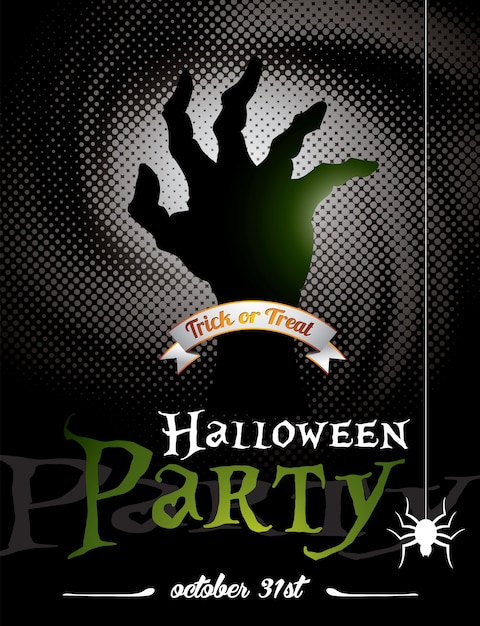 Vector vector illustration on a halloween party theme on dark background.