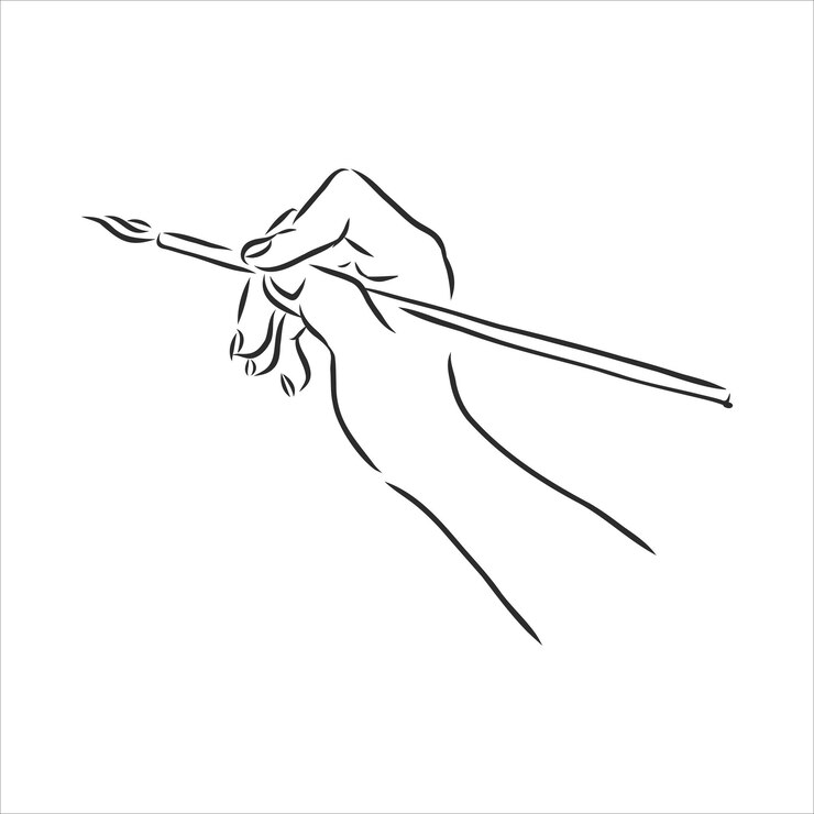 वेक्टर vector illustration of an hand drawing with a brush. sketch stile