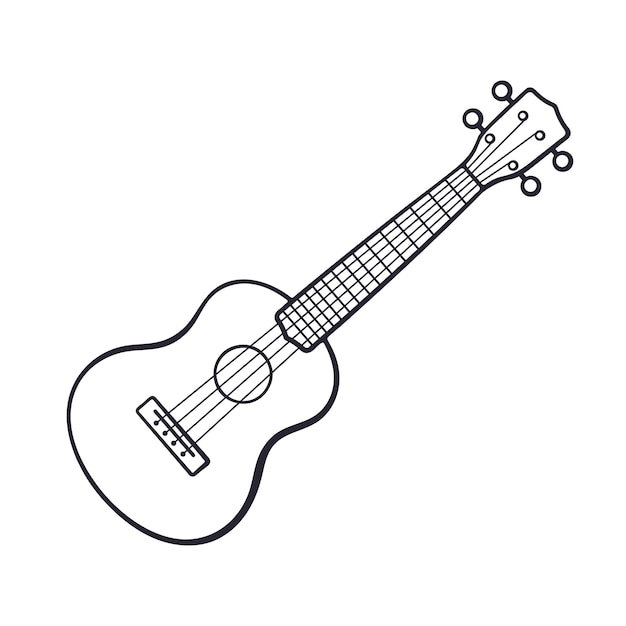 Vector illustration hand drawn doodle of classical guitar string plucked musical instrument