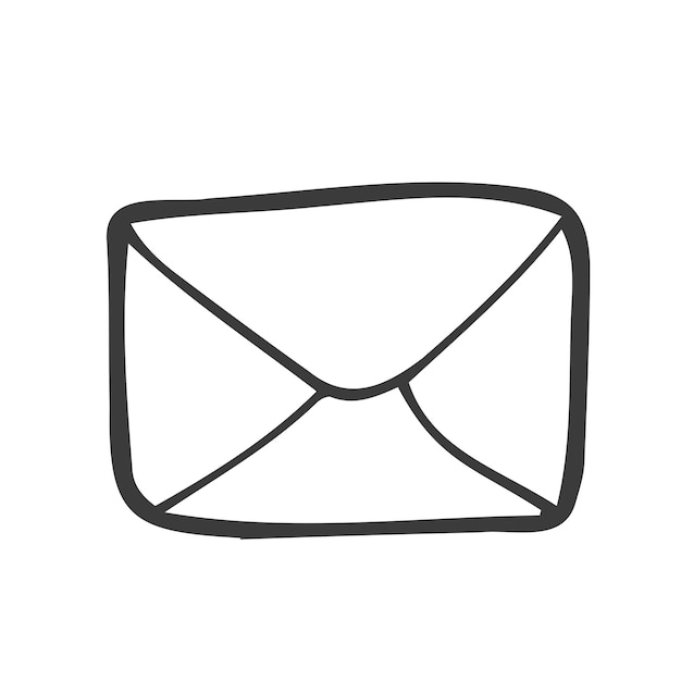 Vector illustration Hand drawn doodle of closed envelope Not read incoming message