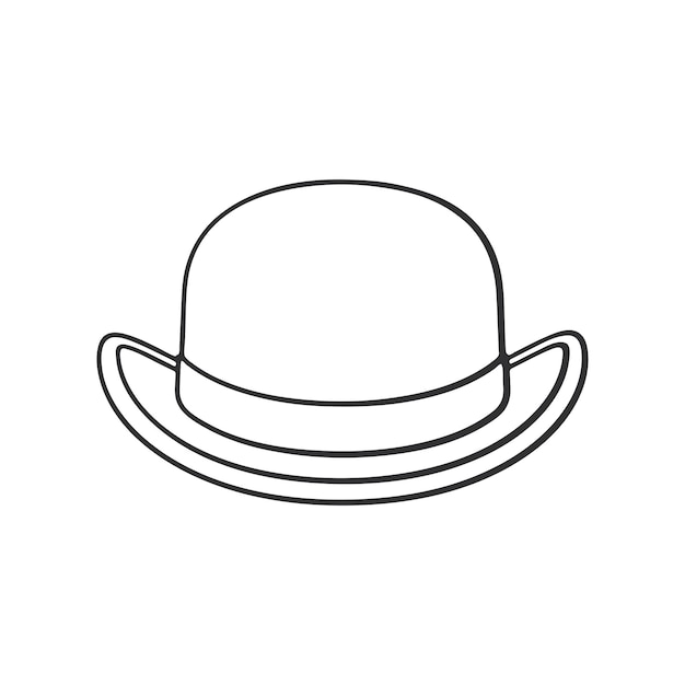 Vector illustration Hand drawn doodle of retro bowler hat front view