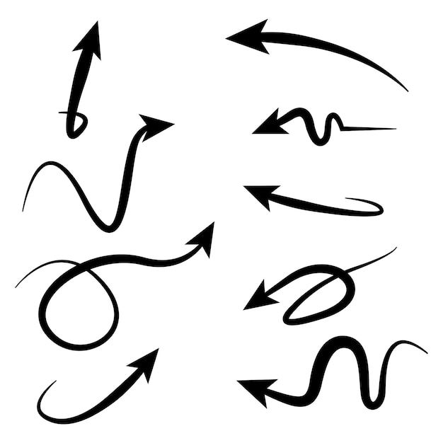 vector illustration of hand drawn elegant arrows set for business plans presentations etc