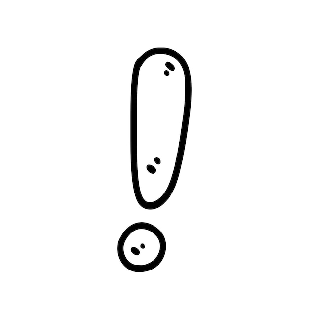 Vector illustration of hand drawn exclamation mark doodle art style