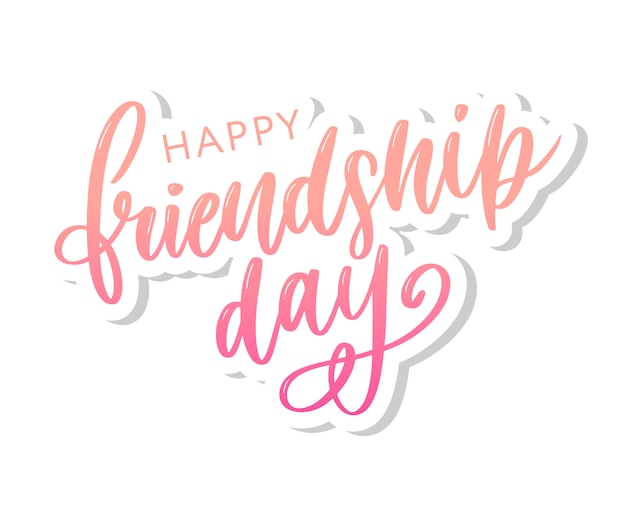 Vector illustration of hand drawn happy friendship day felicitation