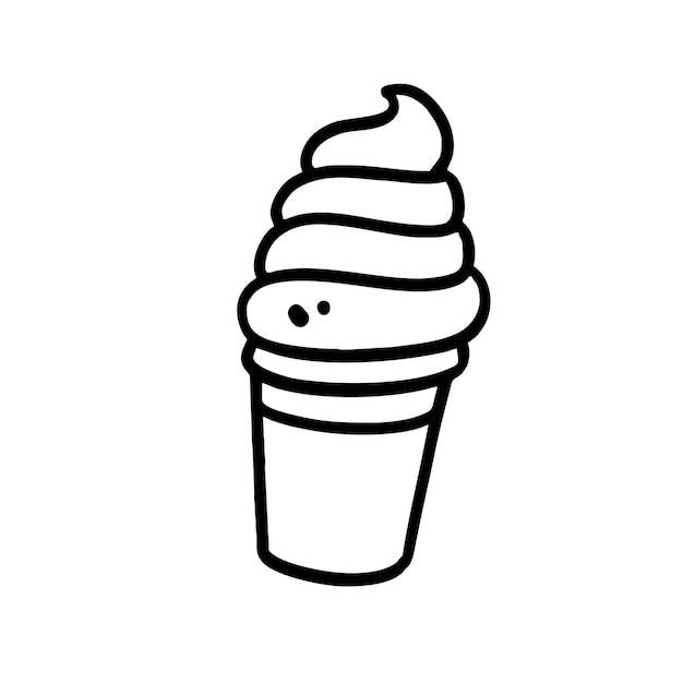 Vector illustration of hand drawn ice cream doodle art style