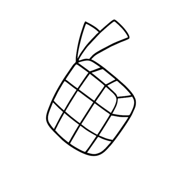 Векторная иллюстрация художественного стиля Ketupat Doodle, нарисованного вручную