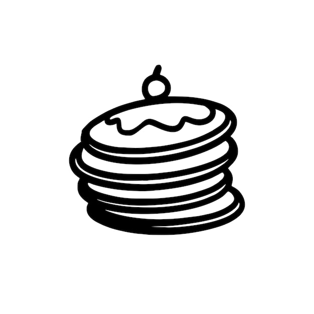 Vector vector illustration of hand drawn pancake