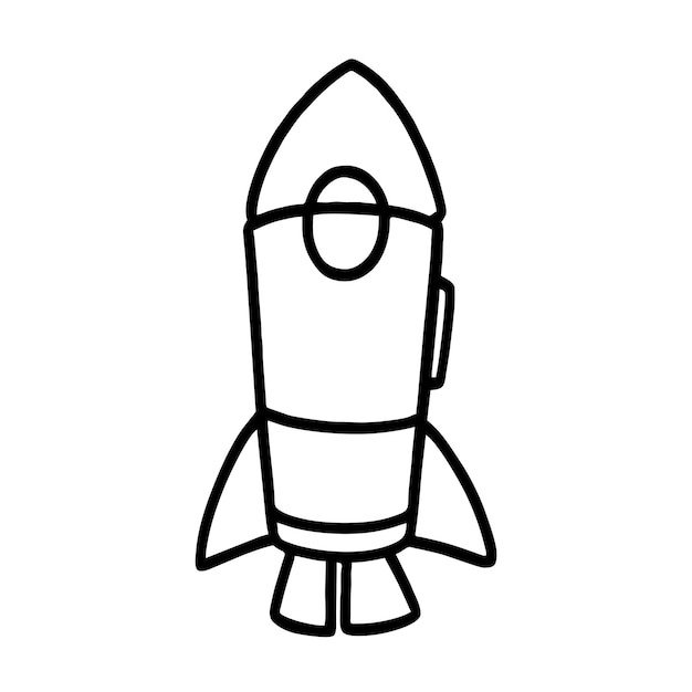 Векторная иллюстрация ручного рисунка ракеты в стиле рисунка