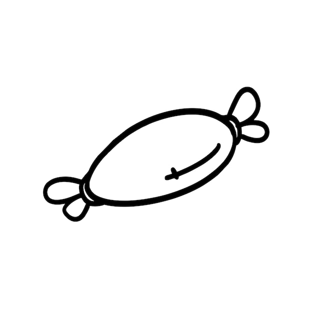 Illustrazione vettoriale di stile di arte disegnata a mano contorno di salsiccia doodle