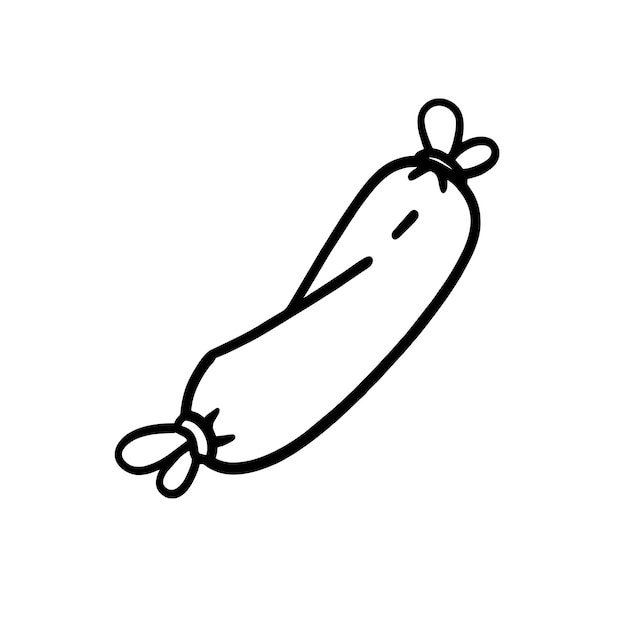 Vector Illustration of Hand drawn Sausage Outline Doodle art style