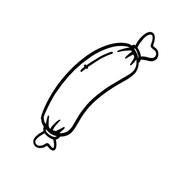 Vector Illustration of Hand drawn Sausage Outline Doodle art style