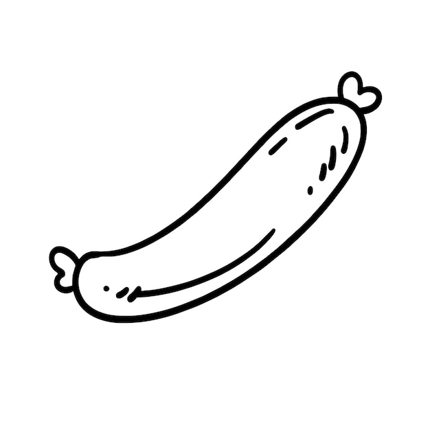 Vector illustration of hand drawn sausage outline doodle art style