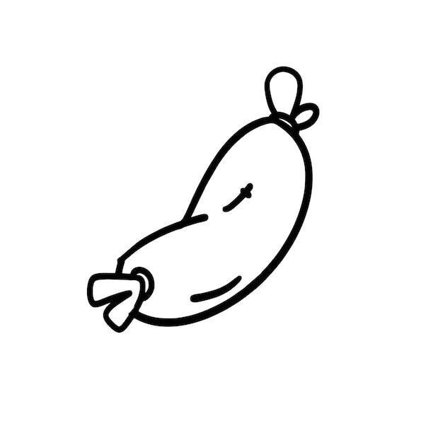 Vector Illustration of Hand drawn Sausage Outline Doodle art style