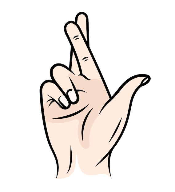 Vector vector illustration of hand gesture on a white background