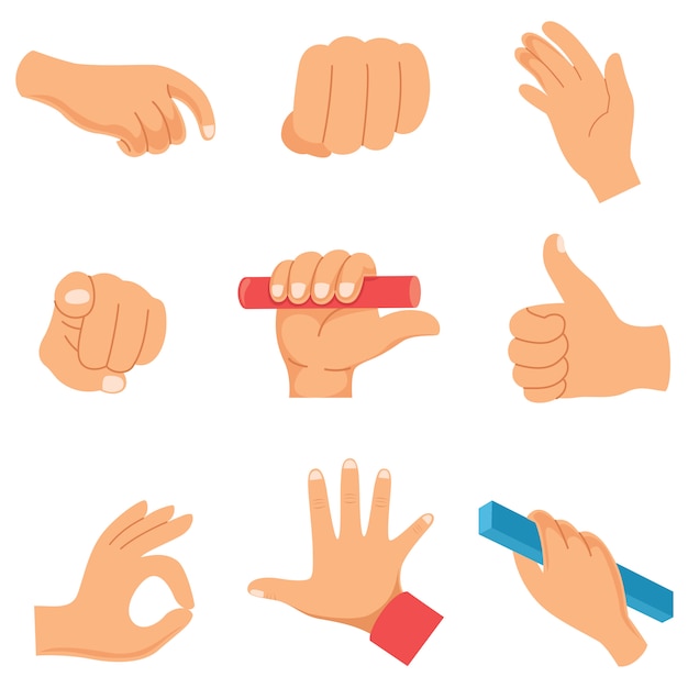 Illustrazione vettoriale di gesti delle mani