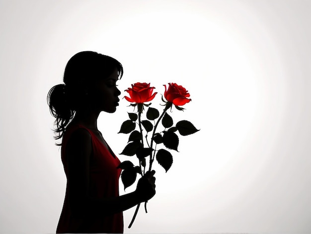 Vector illustration of a hand holding a rose flower