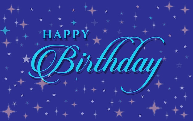 Vector illustration: handwritten modern brush lettering of happy birthday on white background. typography design. greetings card.