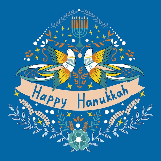 Vector illustration of hanukkah