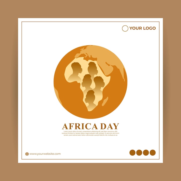 Vector illustration of Happy Africa Day social media story feed mockup template