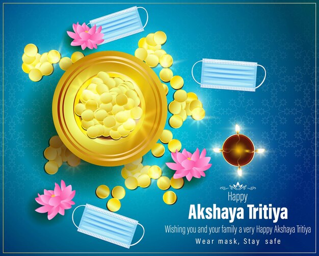 Векторная иллюстрация баннера фестиваля Happy Akshaya Tritiya