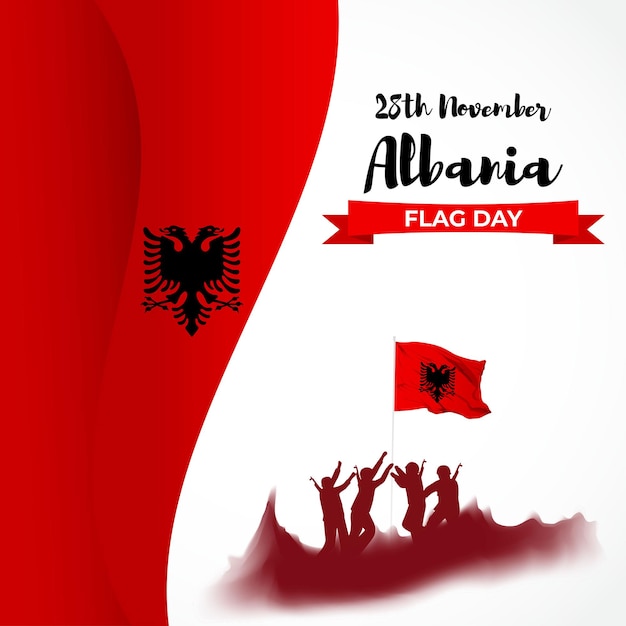 Vector illustration of happy albania flag day patriotic banner