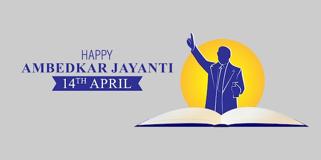 Vector illustration of Happy Ambedkar Jayanti