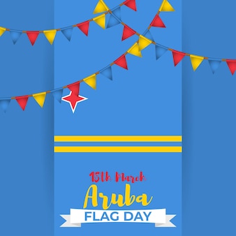Illustrazione vettoriale di happy aruba flag day