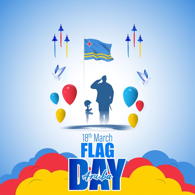 Vector illustration of happy aruba flag day