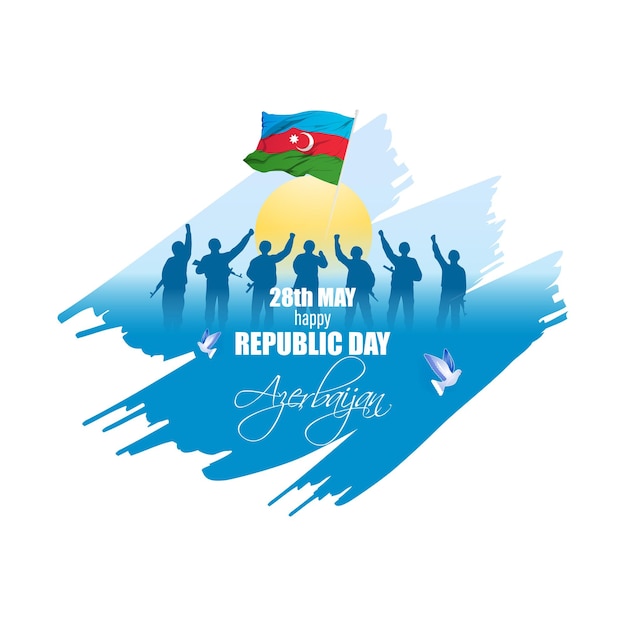 Vector illustration for happy azerbaijan republic day