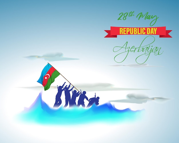 Vettore illustrazione vettoriale per la buona festa della repubblica dell'azerbaigian