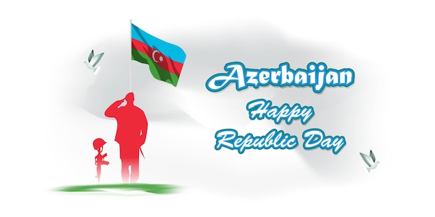 Illustrazione vettoriale per la buona festa della repubblica dell'azerbaigian