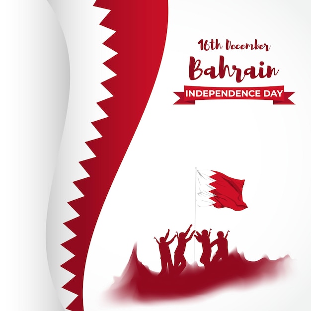 Vector vector illustration of happy bahrain independence day