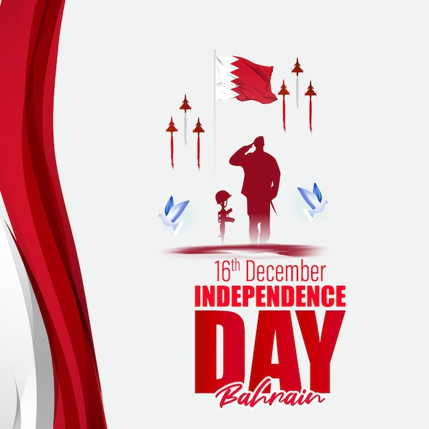 Vector vector illustration of happy bahrain independence day